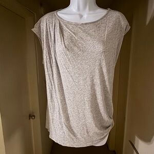 Theory Gray T-shirt with Knot Tie - Size S